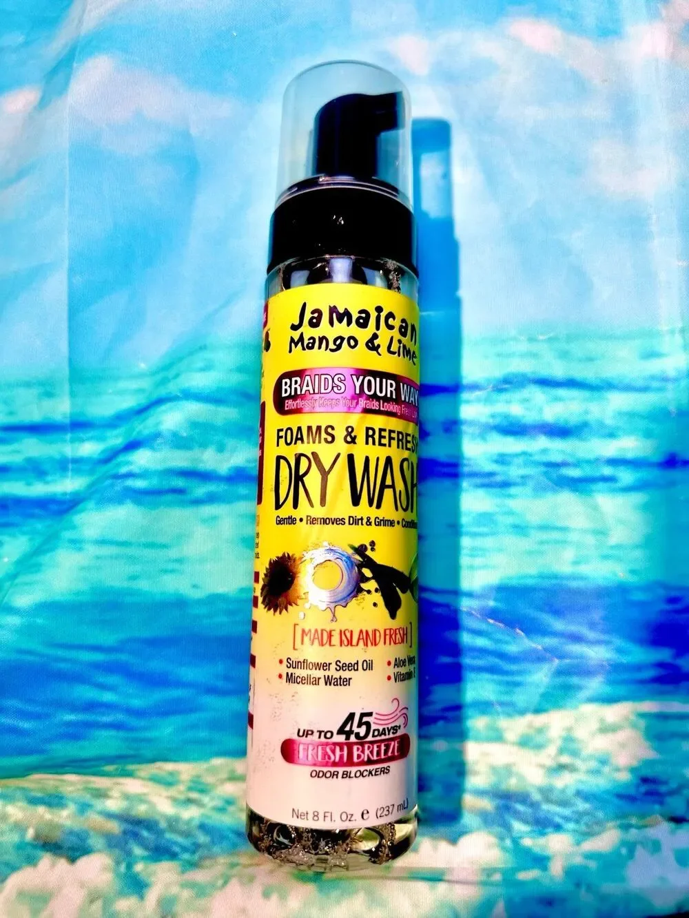 Jamaican Mango & Lime Foams Braid Your Way 8 fl. oz., Micellar Water Refresher